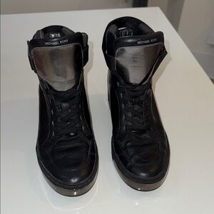 Michael Kors Black and Silver Men's Sneakers